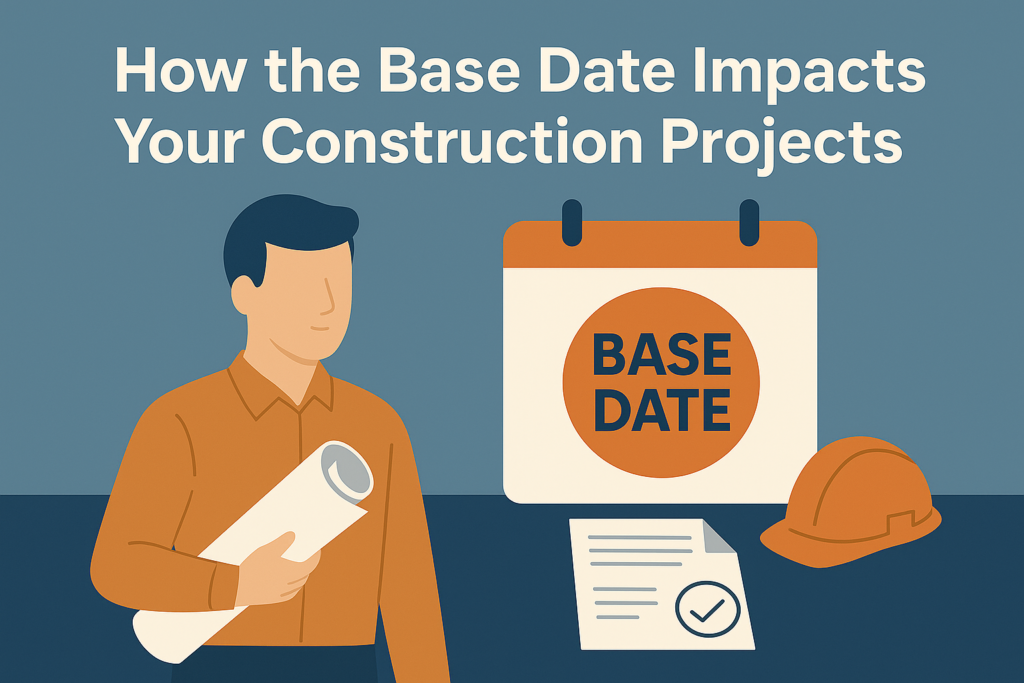 Base Date in Construction Contracts explained — understanding how it affects project pricing, risk allocation, and contract management