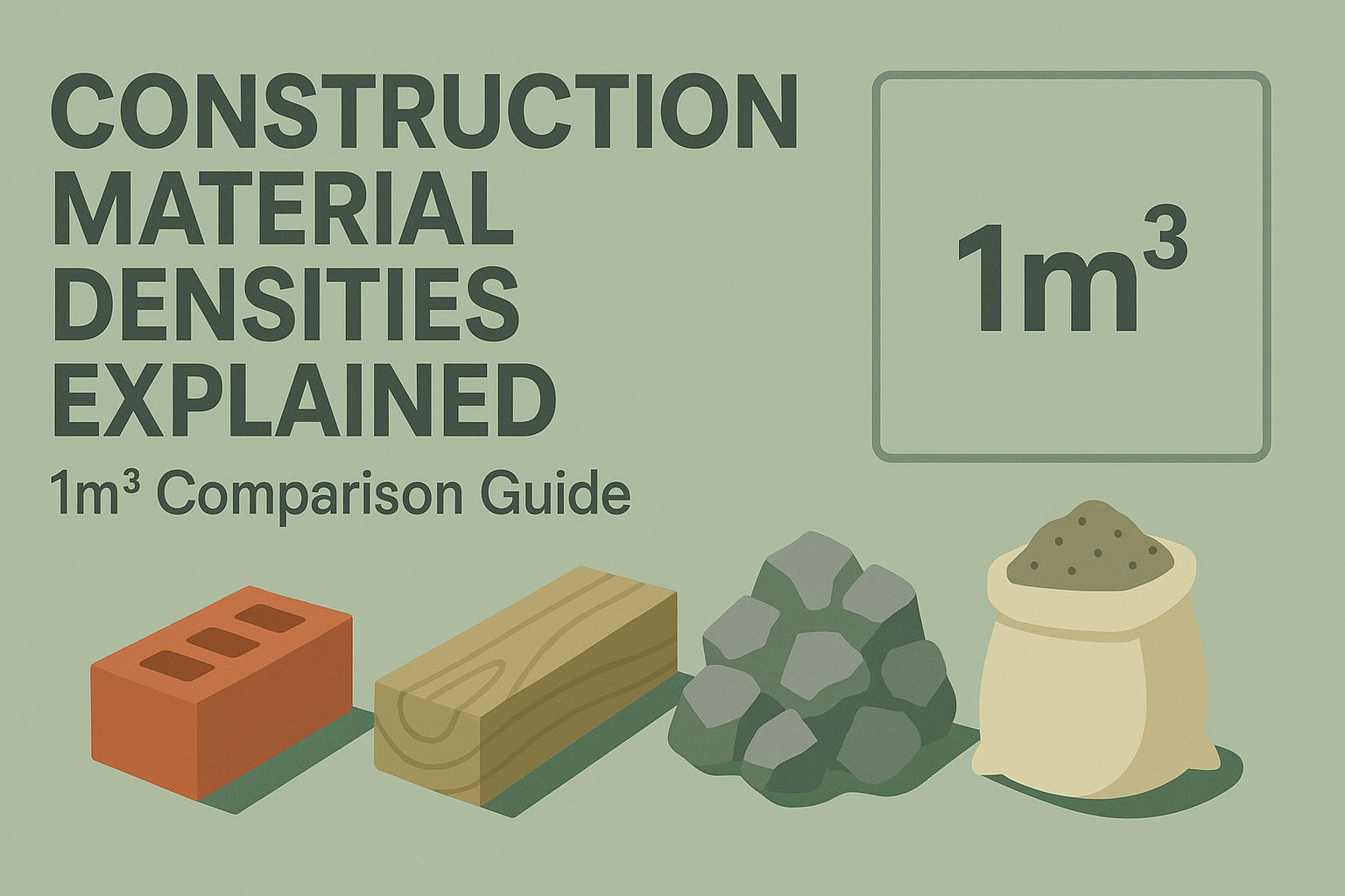 Construction Material Densities Explained: 1m³ Comparison Guide